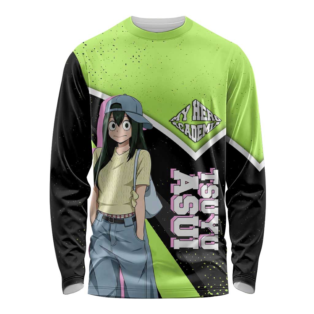 Tsuyu Asui My Hero Academia Long Sleeve Shirt Anime Grunge Splatter Graphic Style