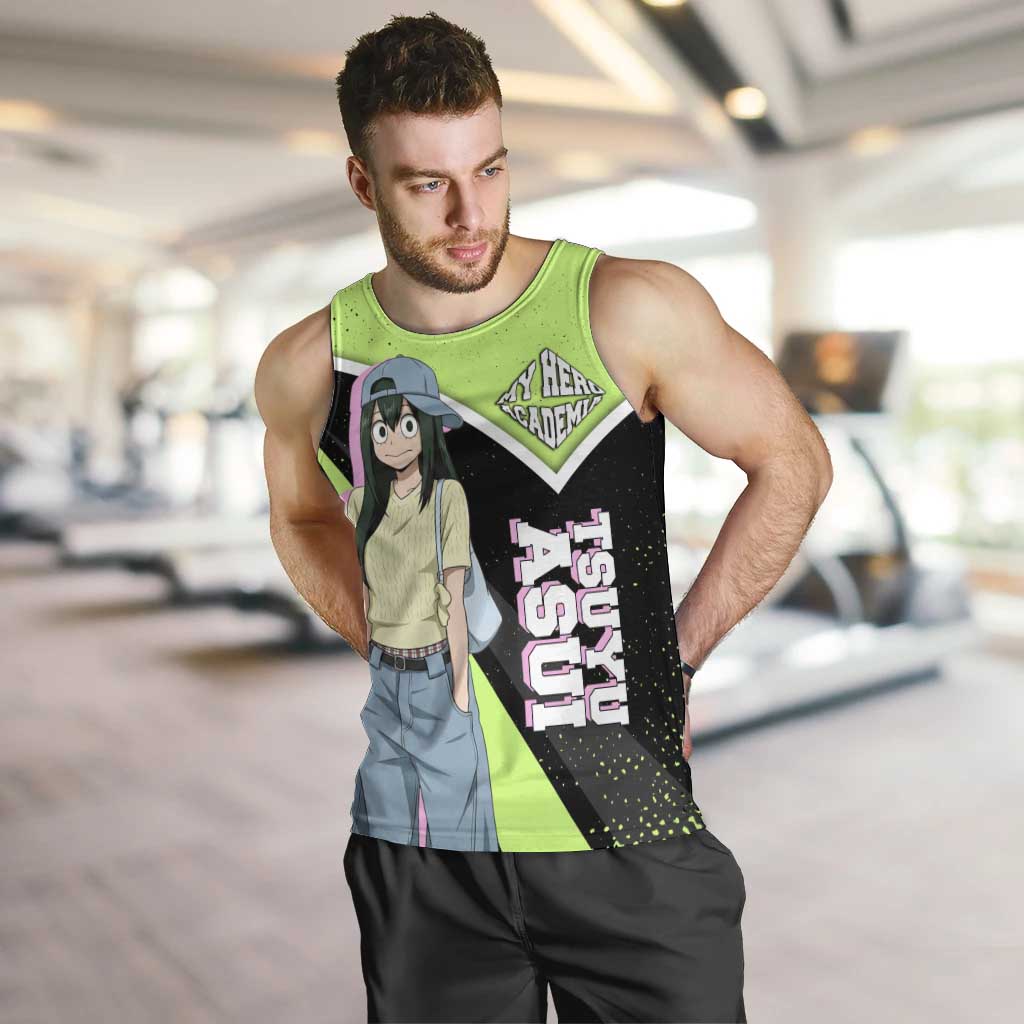 Tsuyu Asui My Hero Academia Men Tank Top Anime Grunge Splatter Graphic Style