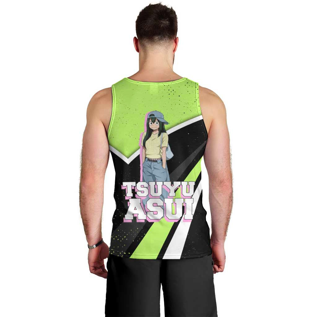 Tsuyu Asui My Hero Academia Men Tank Top Anime Grunge Splatter Graphic Style