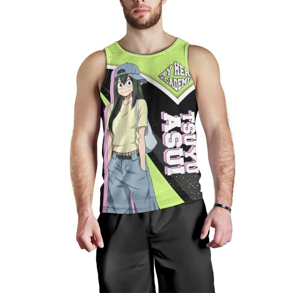 Tsuyu Asui My Hero Academia Men Tank Top Anime Grunge Splatter Graphic Style