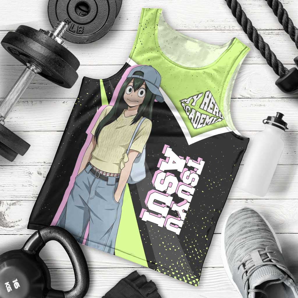 Tsuyu Asui My Hero Academia Men Tank Top Anime Grunge Splatter Graphic Style