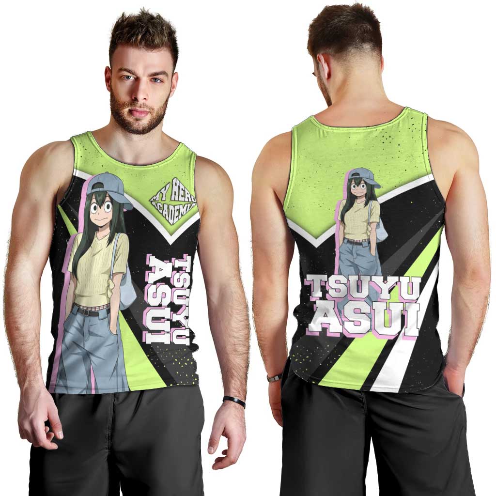 Tsuyu Asui My Hero Academia Men Tank Top Anime Grunge Splatter Graphic Style