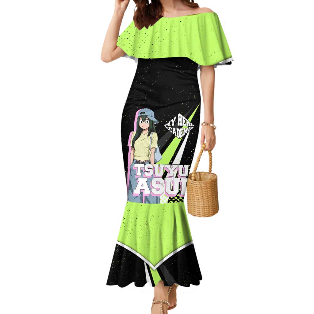 Tsuyu Asui My Hero Academia Mermaid Dress Anime Grunge Splatter Graphic Style