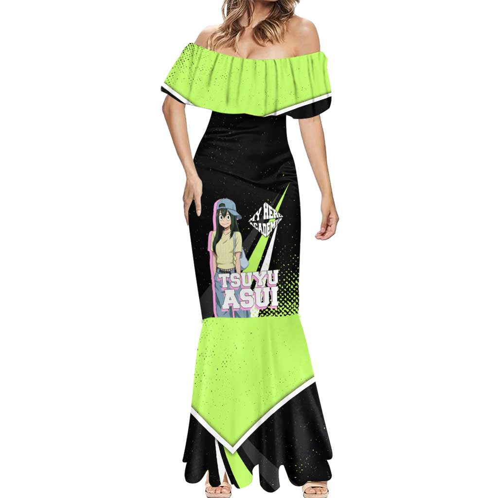 Tsuyu Asui My Hero Academia Mermaid Dress Anime Grunge Splatter Graphic Style
