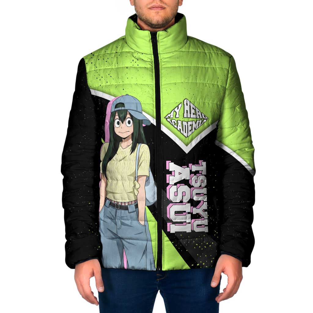 Tsuyu Asui My Hero Academia Padded Jacket Anime Grunge Splatter Graphic Style