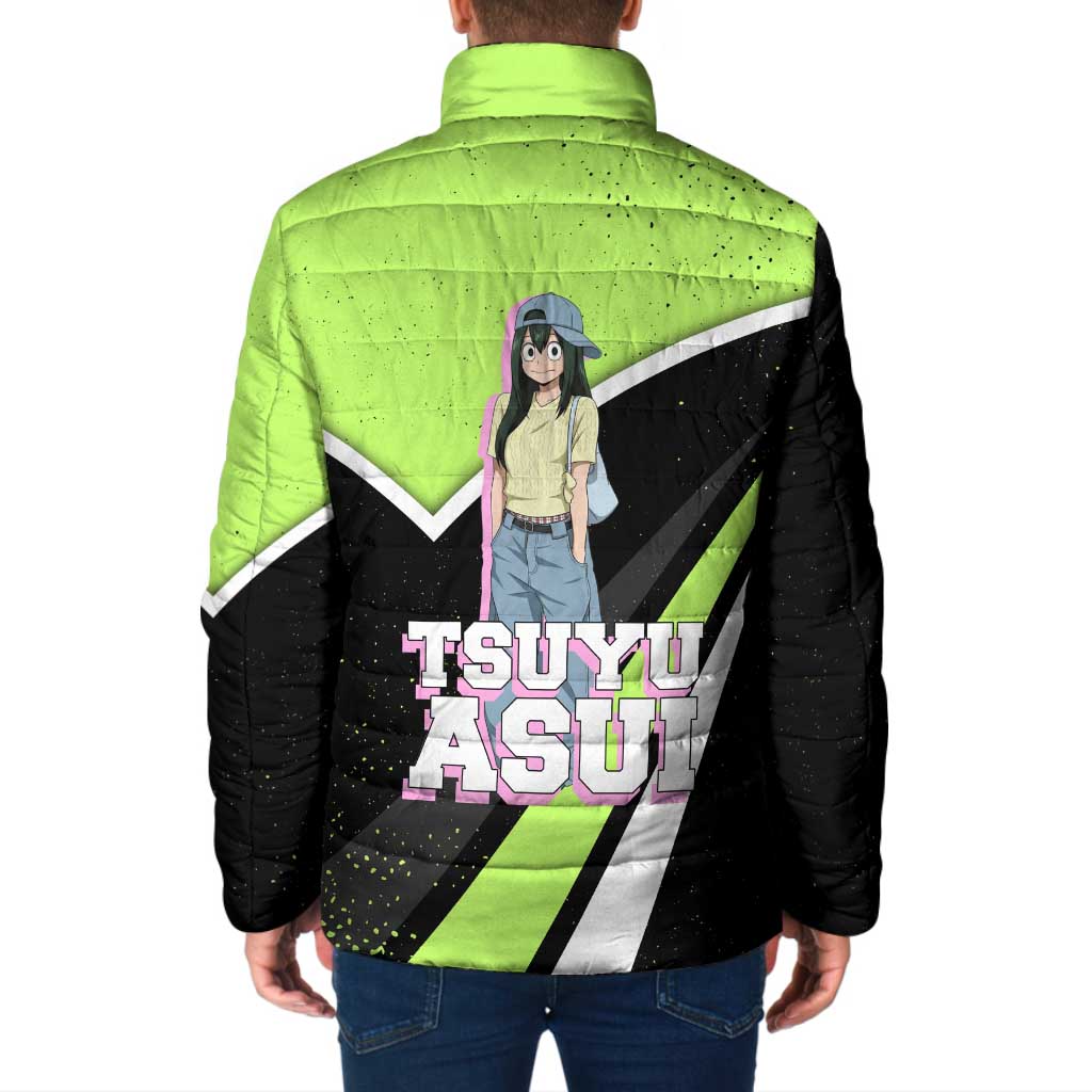 Tsuyu Asui My Hero Academia Padded Jacket Anime Grunge Splatter Graphic Style