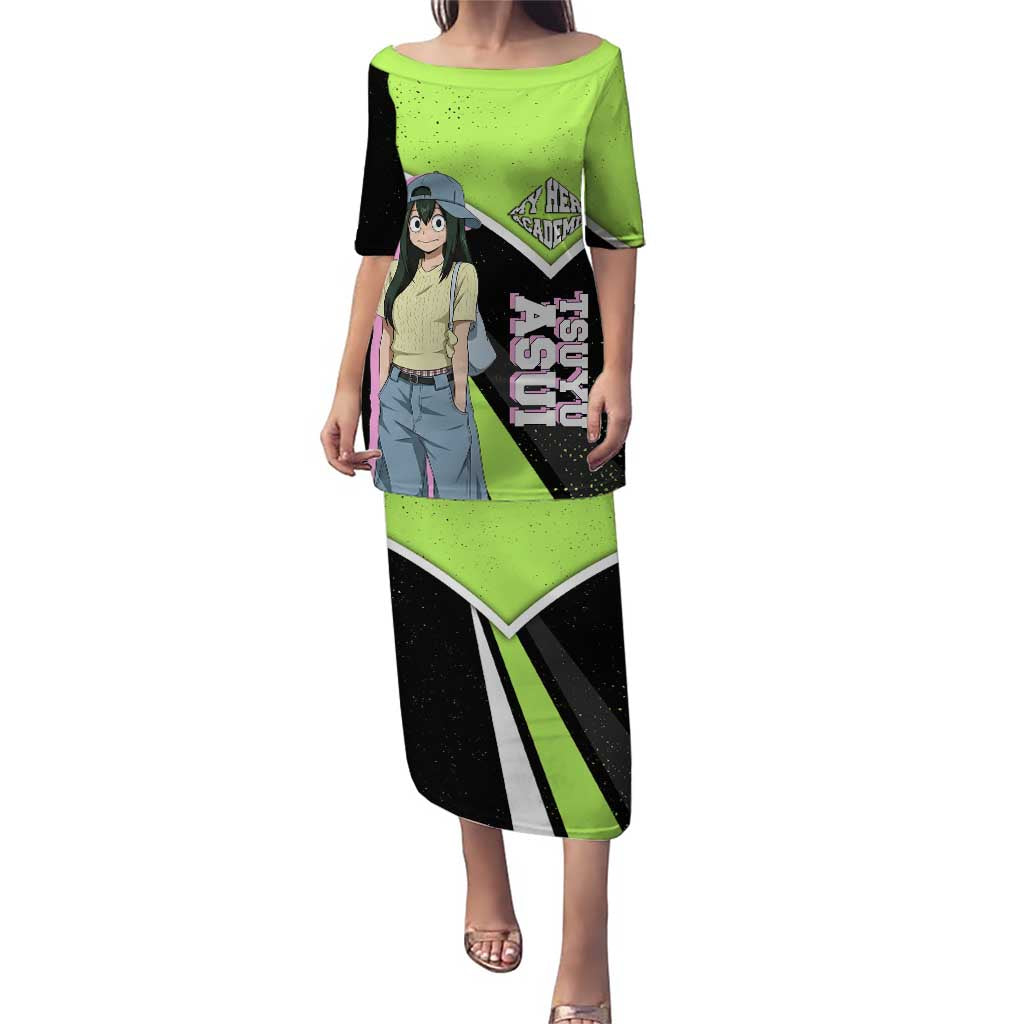 Tsuyu Asui My Hero Academia Puletasi Anime Grunge Splatter Graphic Style