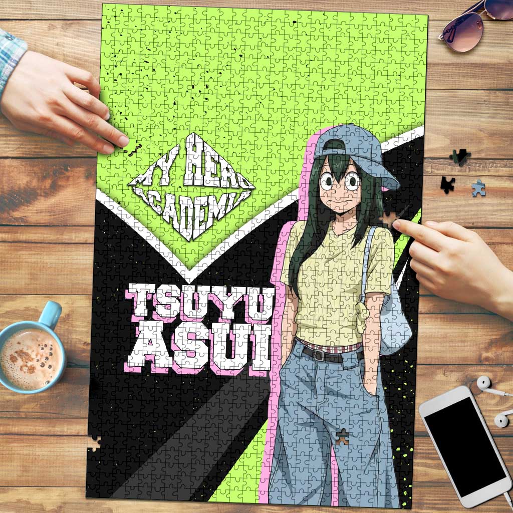 Tsuyu Asui My Hero Academia Puzzle Anime Grunge Splatter Graphic Style