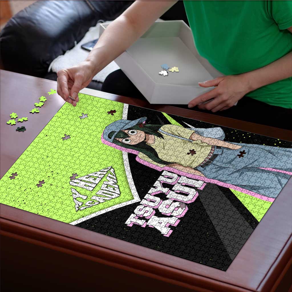Tsuyu Asui My Hero Academia Puzzle Anime Grunge Splatter Graphic Style