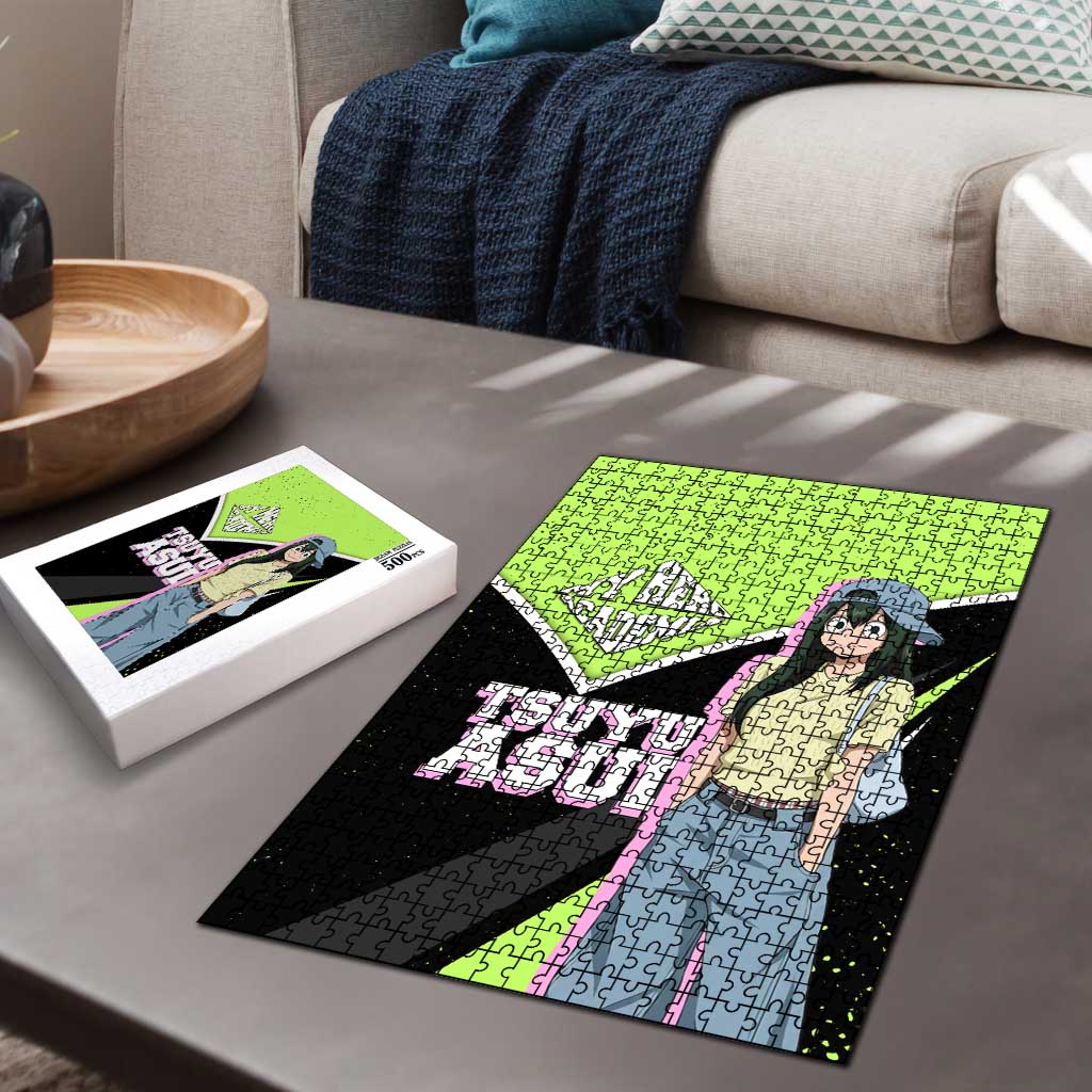Tsuyu Asui My Hero Academia Puzzle Anime Grunge Splatter Graphic Style