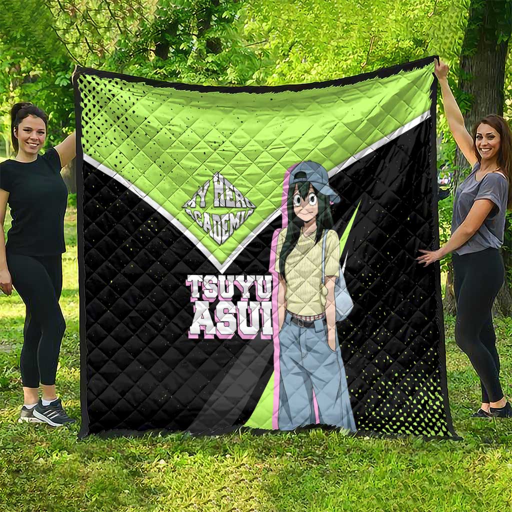 Tsuyu Asui My Hero Academia Quilt Anime Grunge Splatter Graphic Style