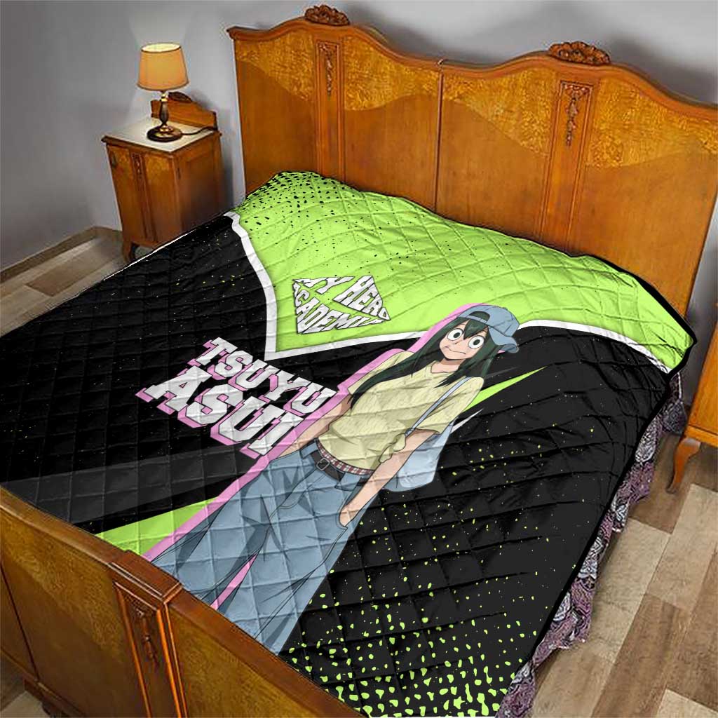 Tsuyu Asui My Hero Academia Quilt Anime Grunge Splatter Graphic Style