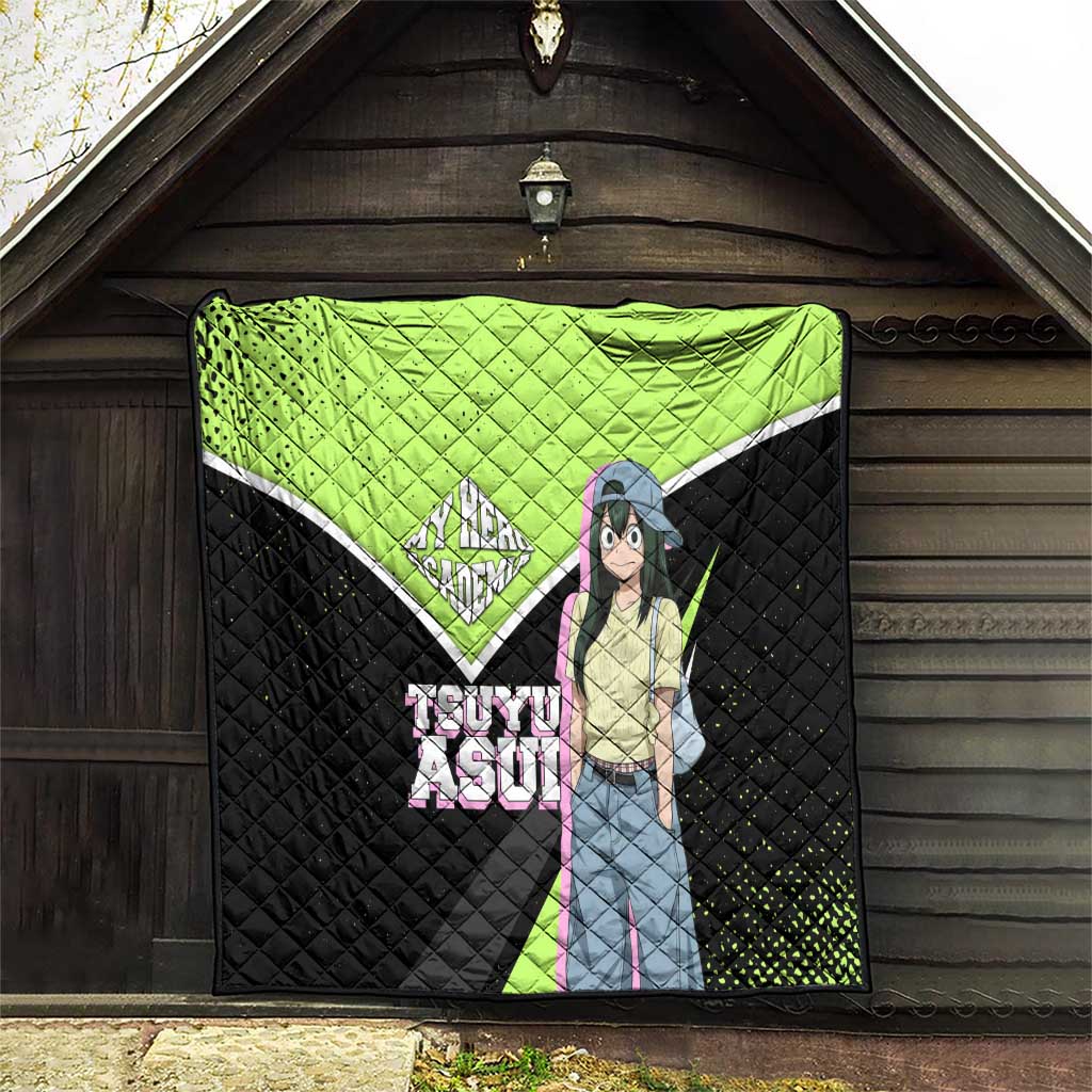 Tsuyu Asui My Hero Academia Quilt Anime Grunge Splatter Graphic Style
