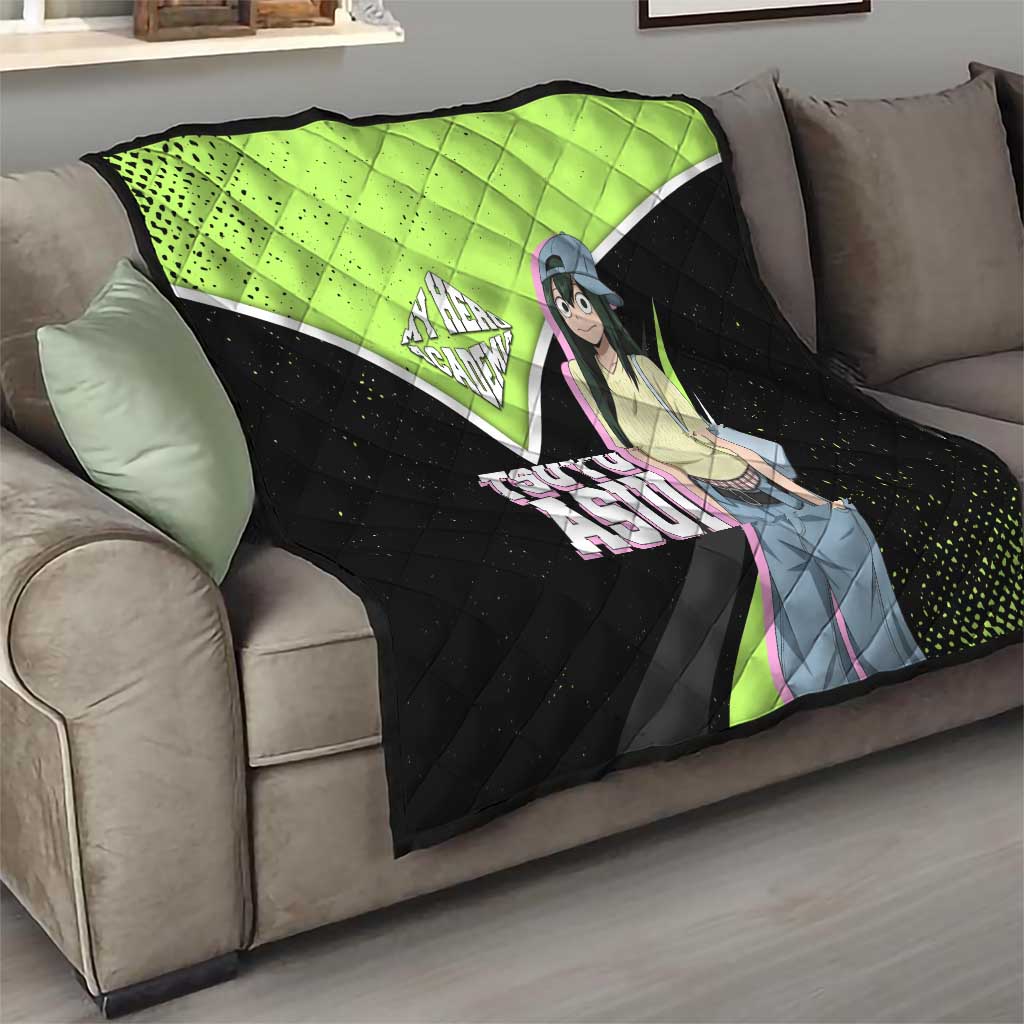 Tsuyu Asui My Hero Academia Quilt Anime Grunge Splatter Graphic Style
