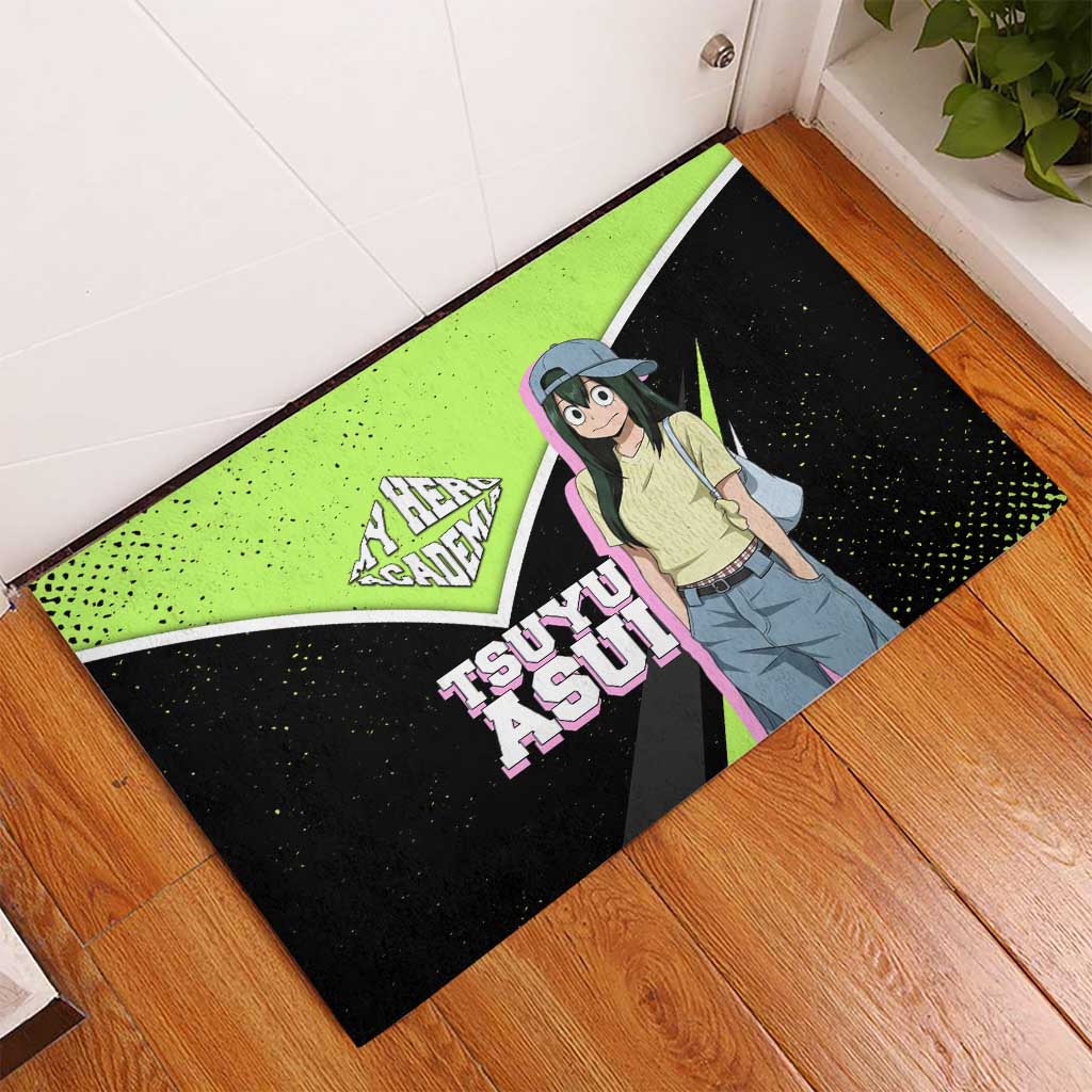 Tsuyu Asui My Hero Academia Rubber Doormat Anime Grunge Splatter Graphic Style
