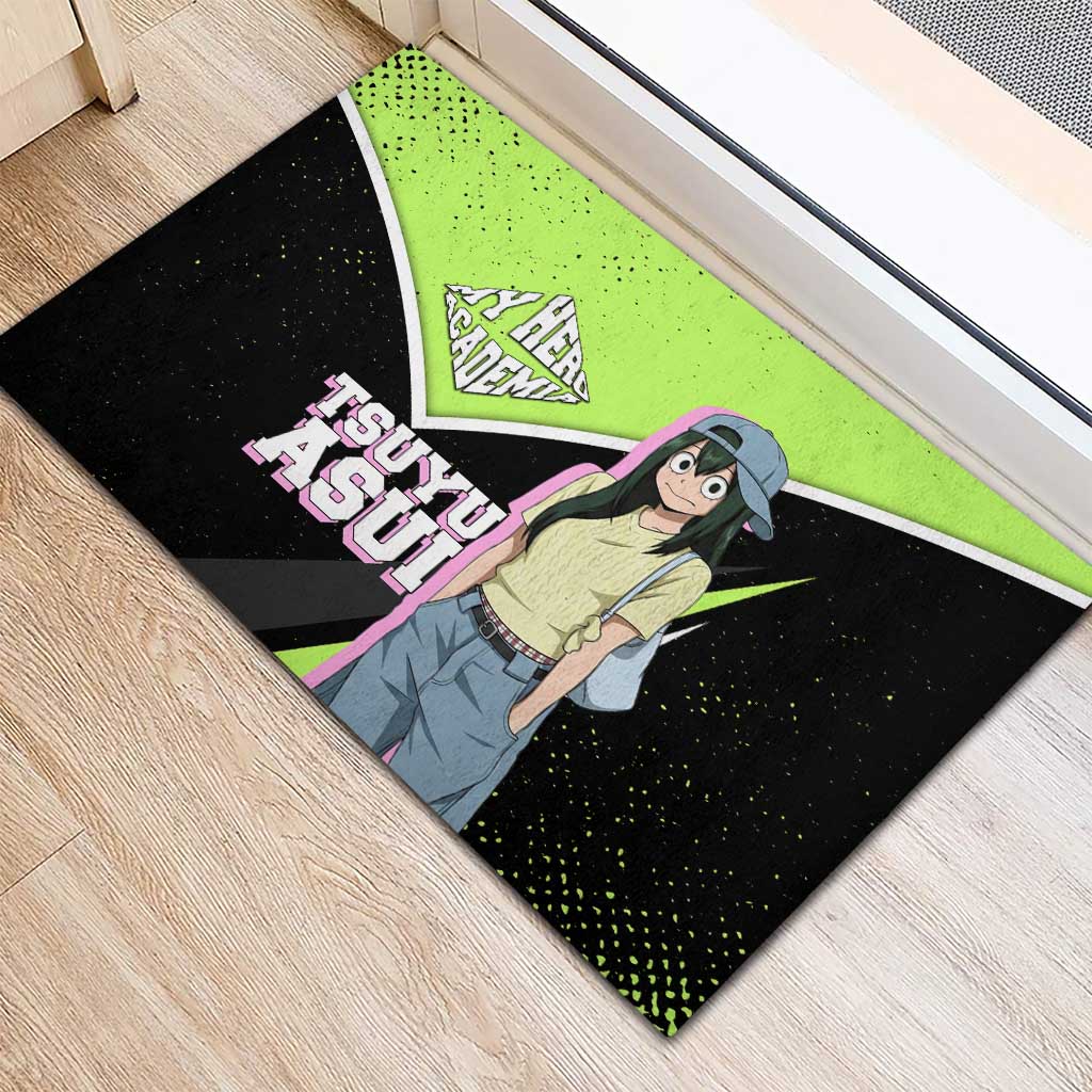 Tsuyu Asui My Hero Academia Rubber Doormat Anime Grunge Splatter Graphic Style