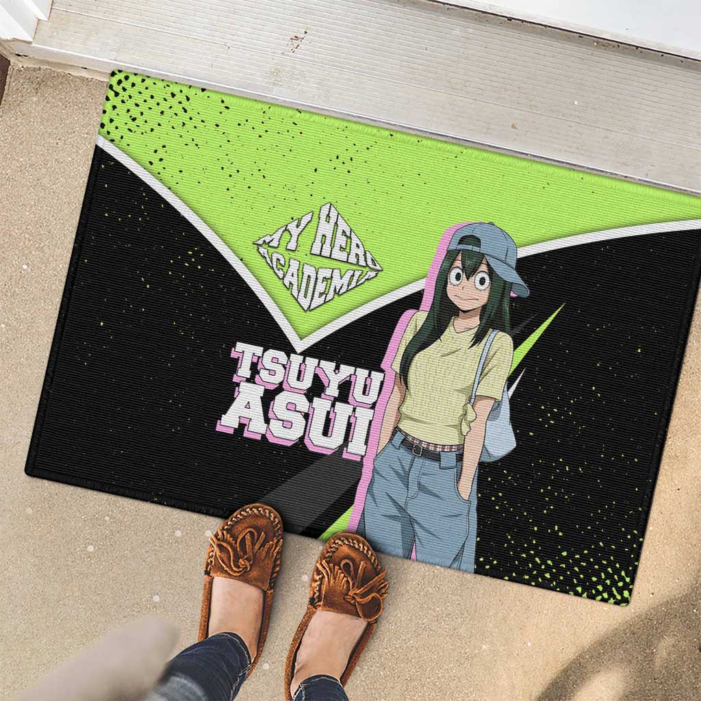 Tsuyu Asui My Hero Academia Rubber Doormat Anime Grunge Splatter Graphic Style