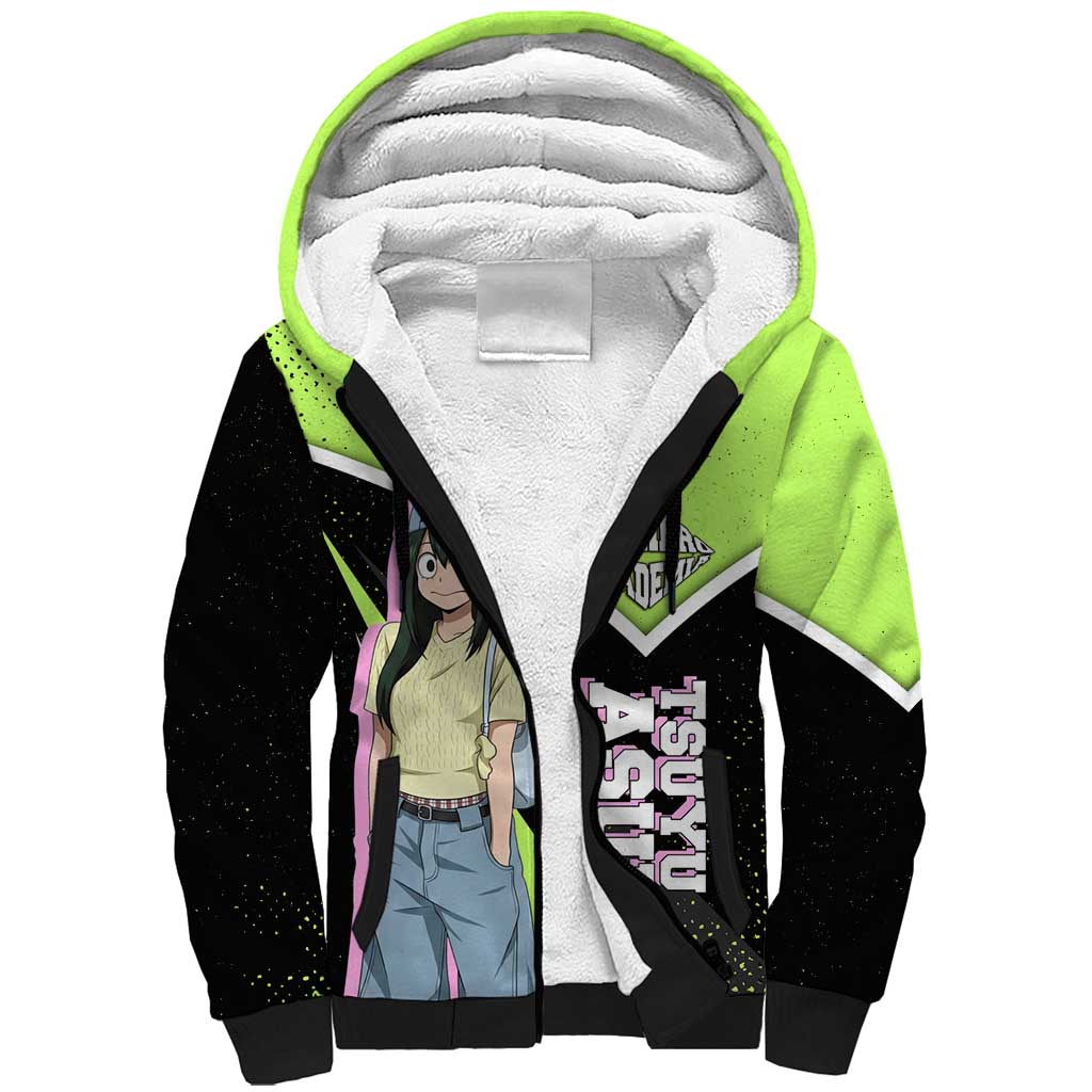 Tsuyu Asui My Hero Academia Sherpa Hoodie Anime Grunge Splatter Graphic Style