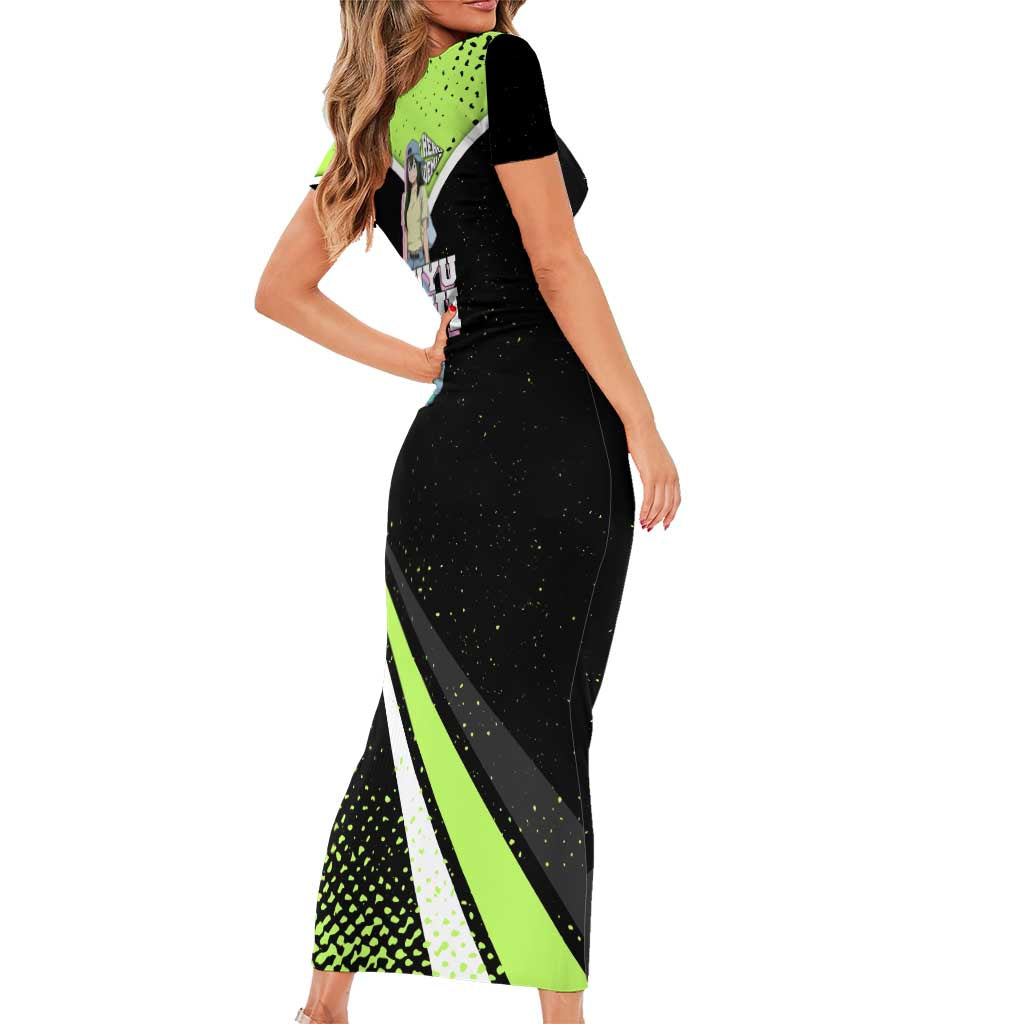 Tsuyu Asui My Hero Academia Short Sleeve Bodycon Dress Anime Grunge Splatter Graphic Style