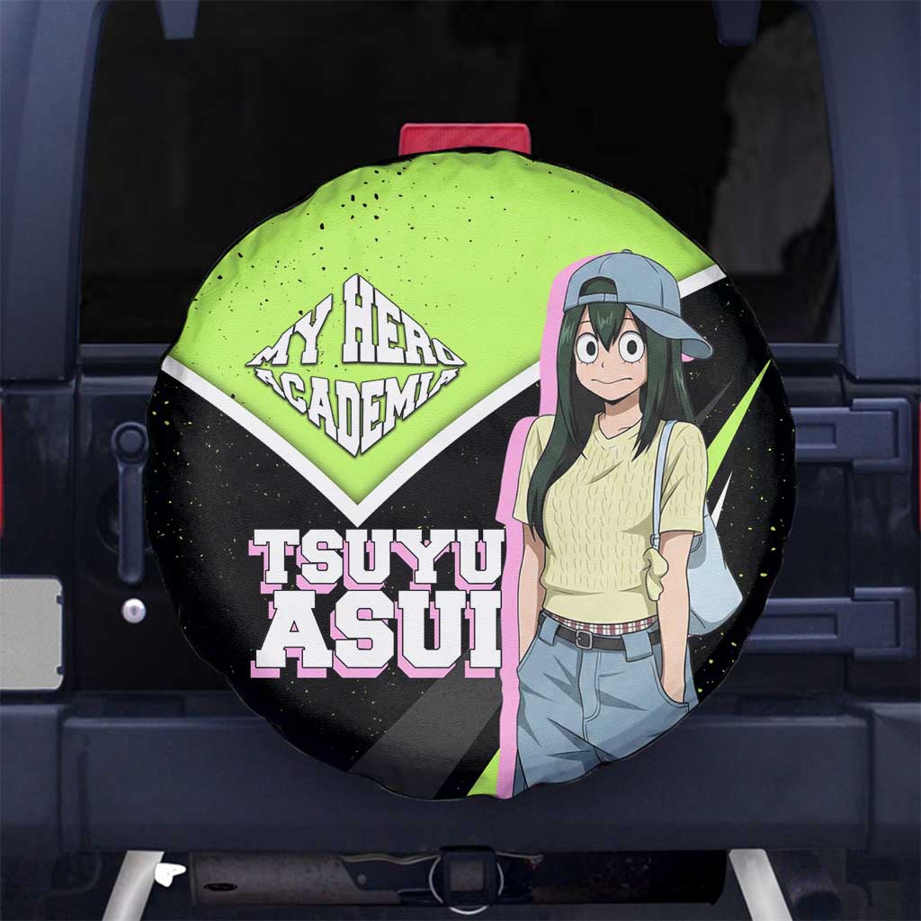 Tsuyu Asui My Hero Academia Spare Tire Cover Anime Grunge Splatter Graphic Style
