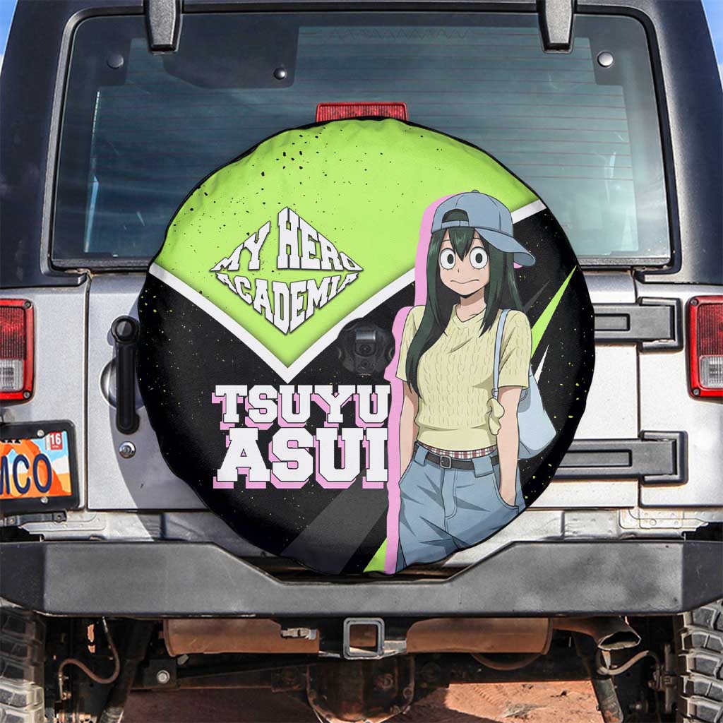 Tsuyu Asui My Hero Academia Spare Tire Cover Anime Grunge Splatter Graphic Style