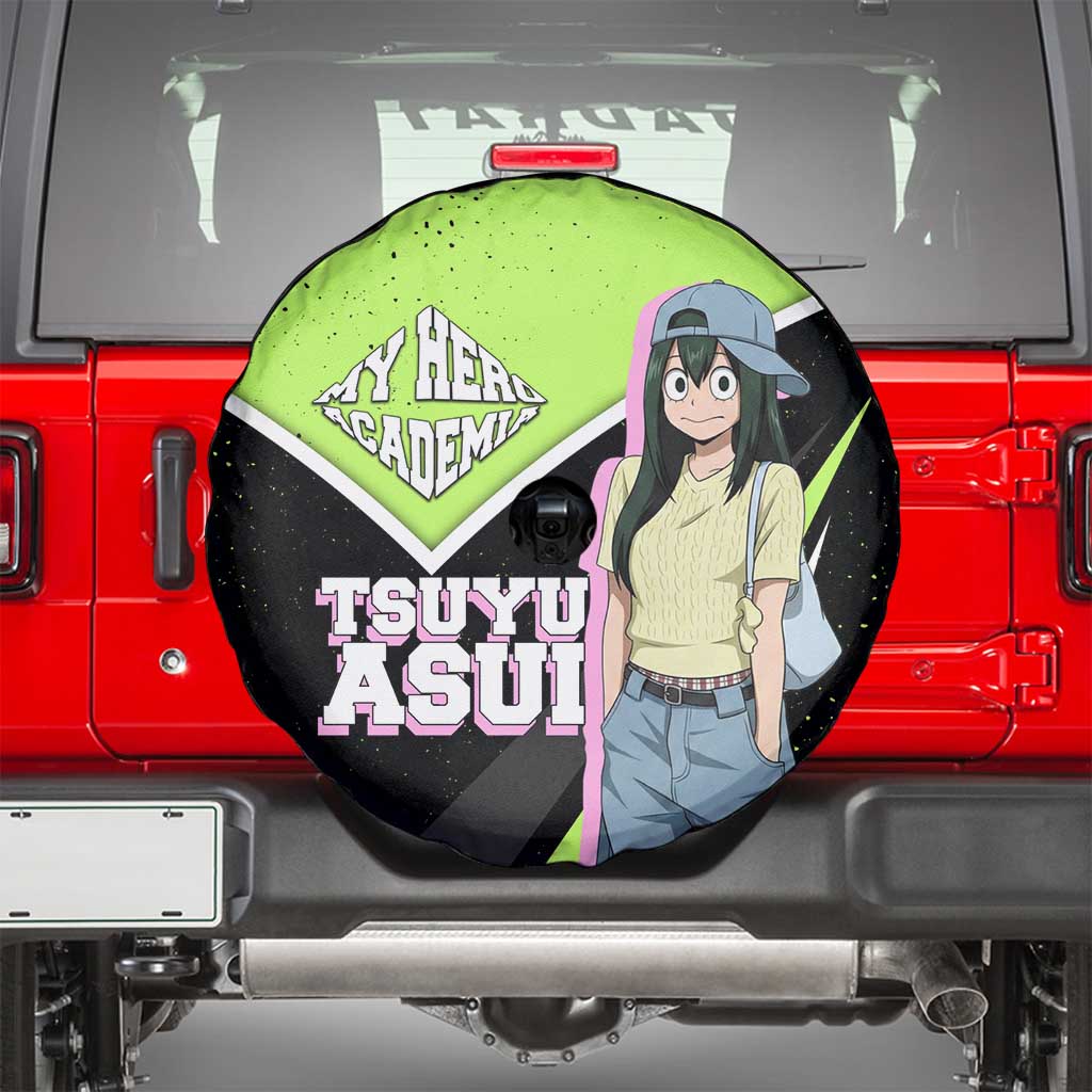 Tsuyu Asui My Hero Academia Spare Tire Cover Anime Grunge Splatter Graphic Style