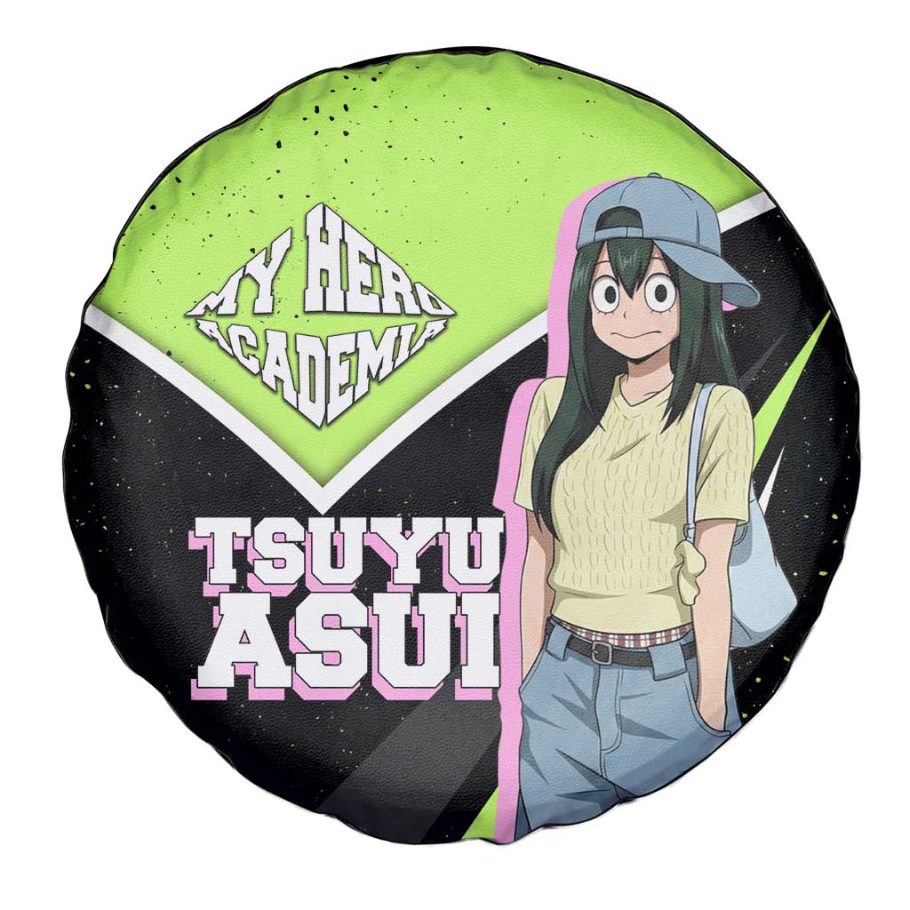 Tsuyu Asui My Hero Academia Spare Tire Cover Anime Grunge Splatter Graphic Style