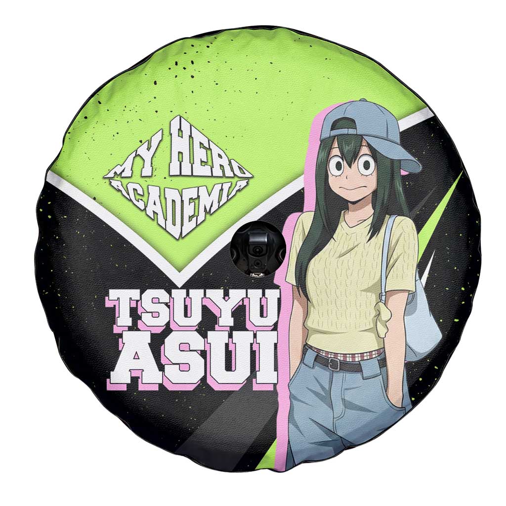Tsuyu Asui My Hero Academia Spare Tire Cover Anime Grunge Splatter Graphic Style
