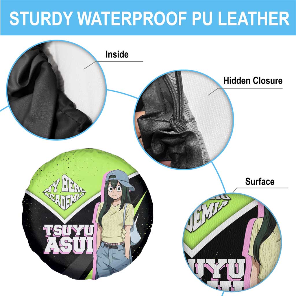 Tsuyu Asui My Hero Academia Spare Tire Cover Anime Grunge Splatter Graphic Style