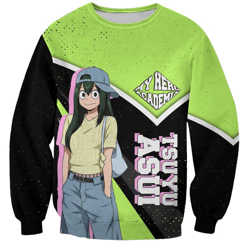 Tsuyu Asui My Hero Academia Sweatshirt Anime Grunge Splatter Graphic Style
