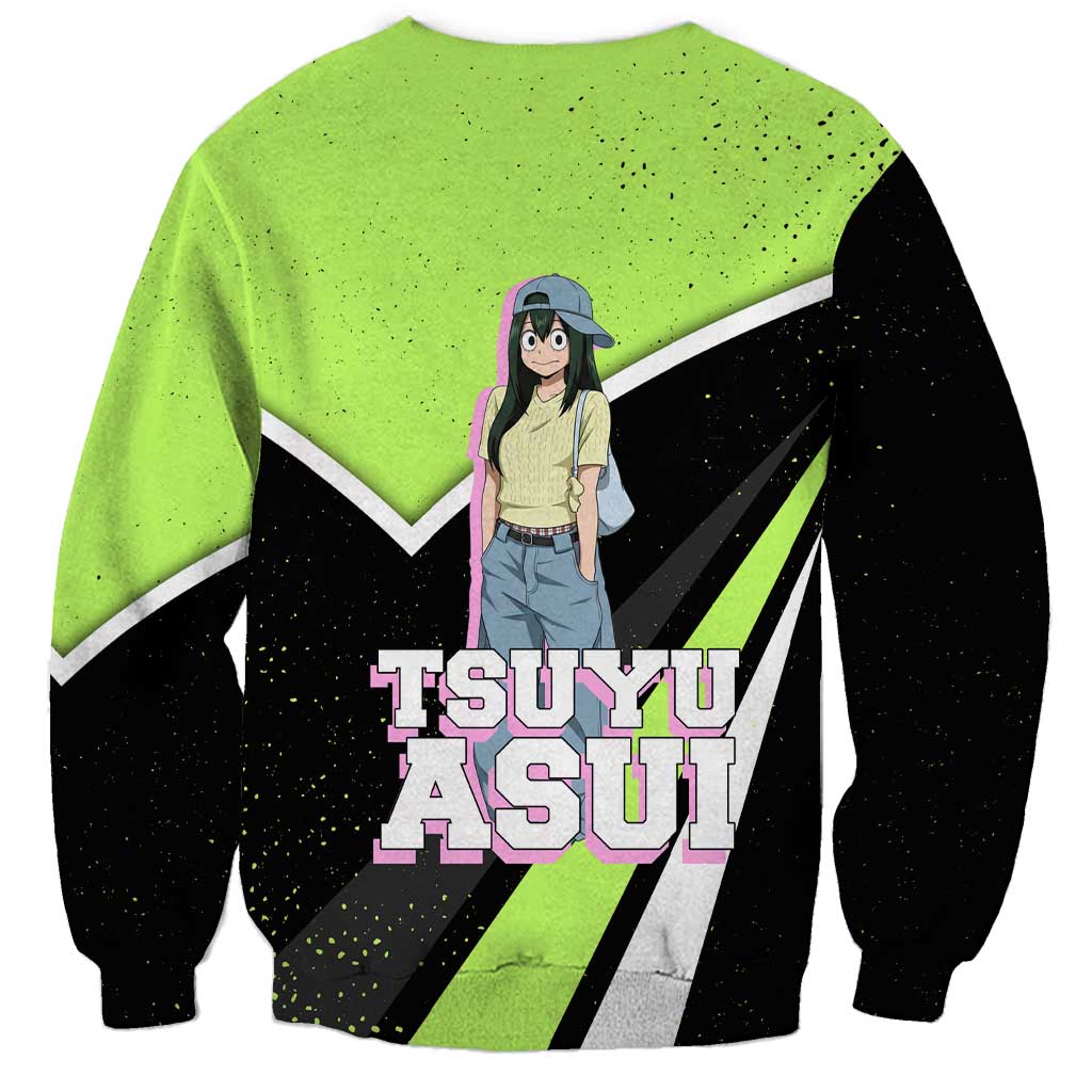 Tsuyu Asui My Hero Academia Sweatshirt Anime Grunge Splatter Graphic Style