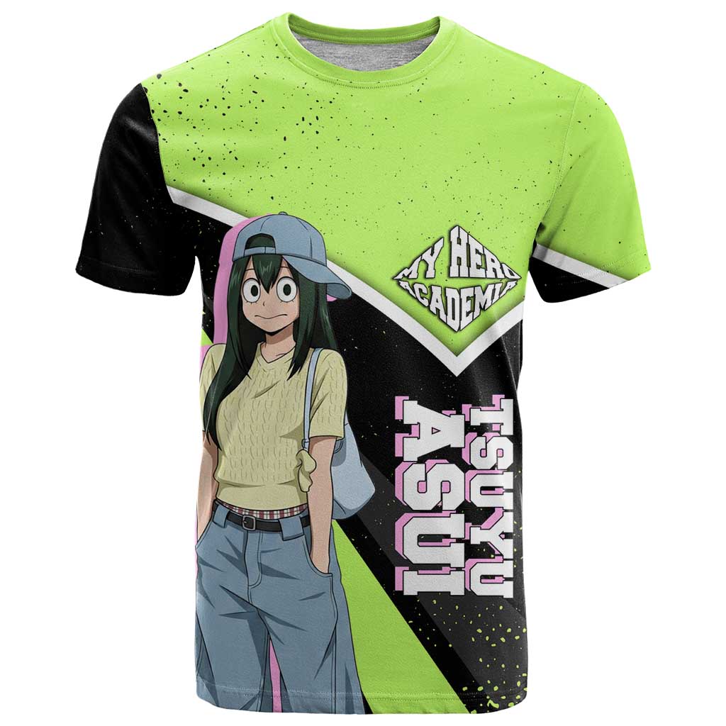 Tsuyu Asui My Hero Academia T Shirt Anime Grunge Splatter Graphic Style