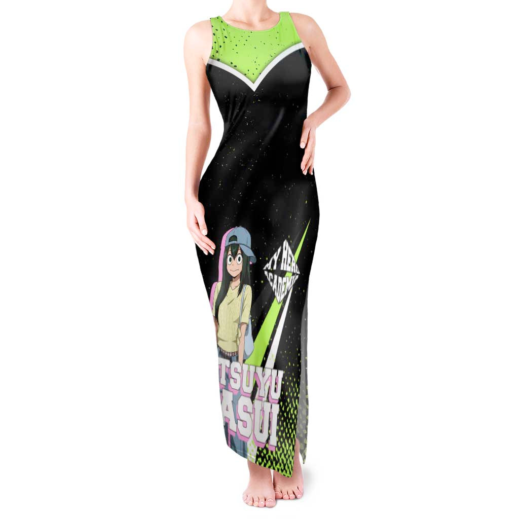 Tsuyu Asui My Hero Academia Tank Maxi Dress Anime Grunge Splatter Graphic Style