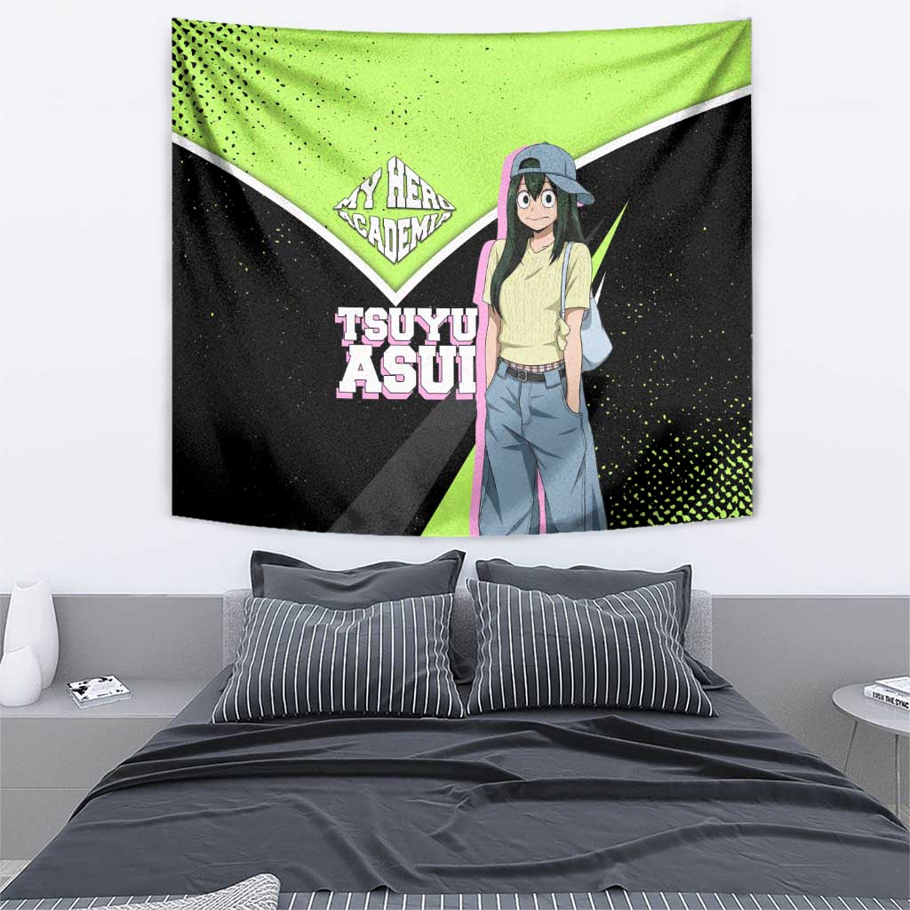 Tsuyu Asui My Hero Academia Tapestry Anime Grunge Splatter Graphic Style