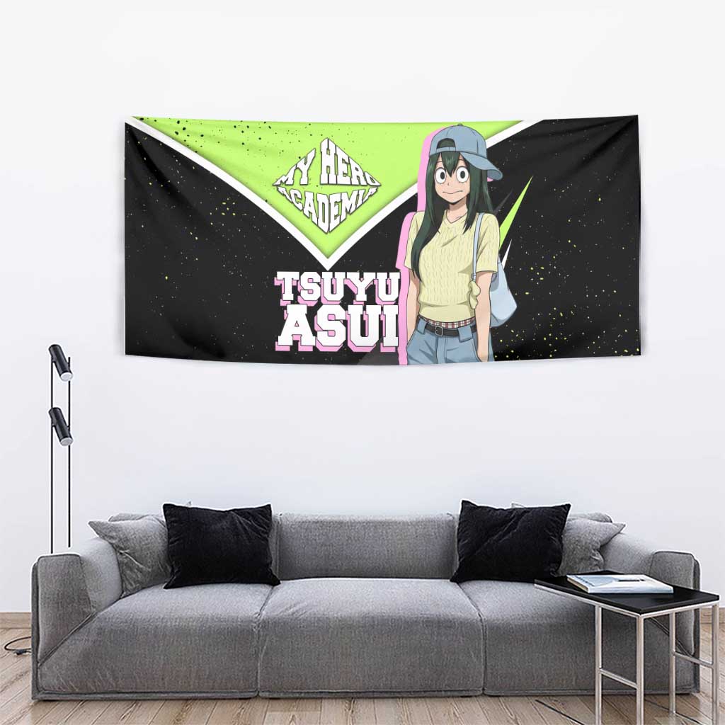 Tsuyu Asui My Hero Academia Tapestry Anime Grunge Splatter Graphic Style