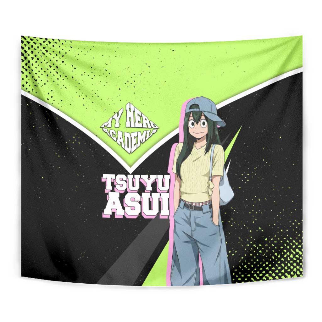 Tsuyu Asui My Hero Academia Tapestry Anime Grunge Splatter Graphic Style