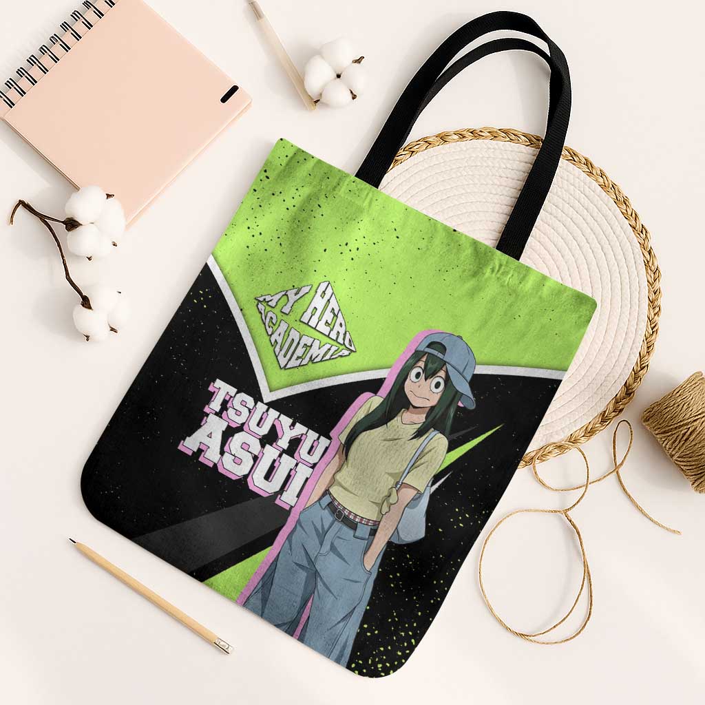 Tsuyu Asui My Hero Academia Tote Bag Anime Grunge Splatter Graphic Style