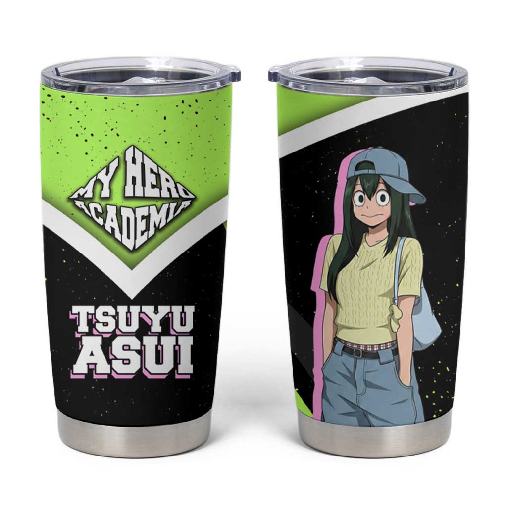 Tsuyu Asui My Hero Academia Tumbler Cup Anime Grunge Splatter Graphic Style