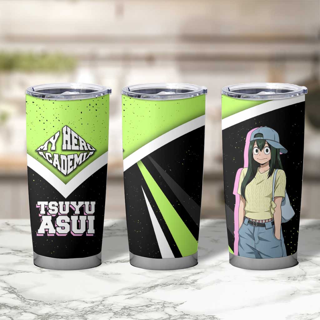 Tsuyu Asui My Hero Academia Tumbler Cup Anime Grunge Splatter Graphic Style