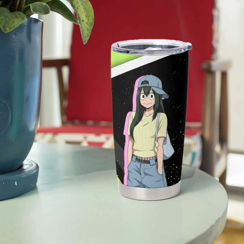 Tsuyu Asui My Hero Academia Tumbler Cup Anime Grunge Splatter Graphic Style