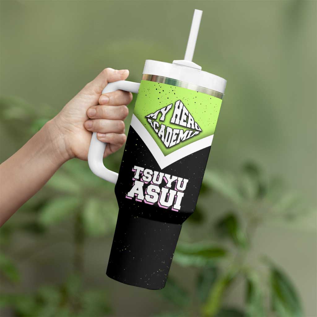 Tsuyu Asui My Hero Academia Tumbler With Handle Anime Grunge Splatter Graphic Style
