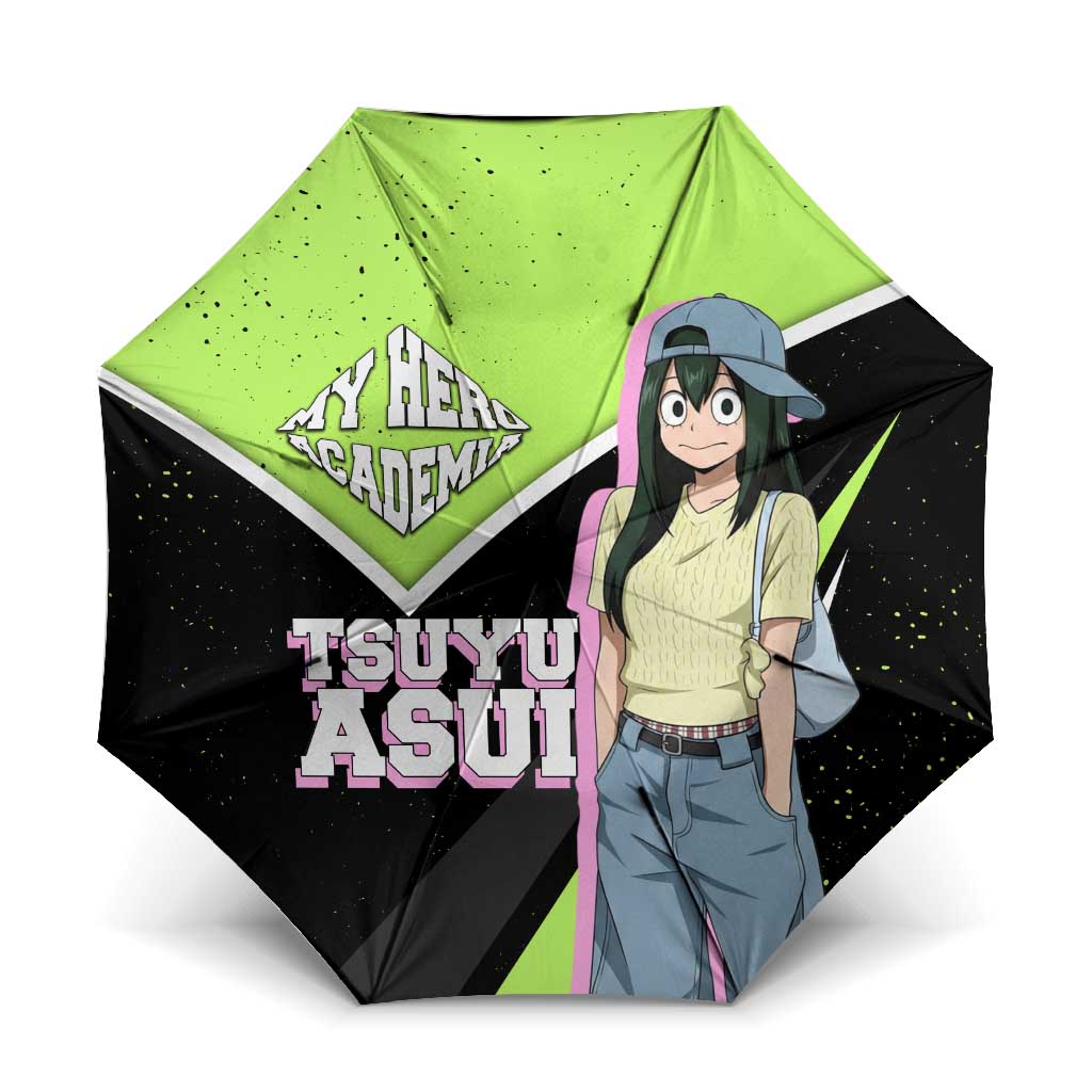 Tsuyu Asui My Hero Academia Umbrella Anime Grunge Splatter Graphic Style