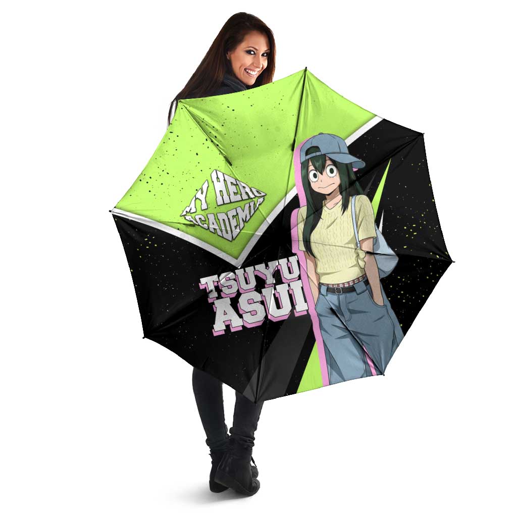 Tsuyu Asui My Hero Academia Umbrella Anime Grunge Splatter Graphic Style