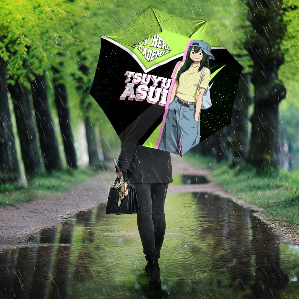 Tsuyu Asui My Hero Academia Umbrella Anime Grunge Splatter Graphic Style