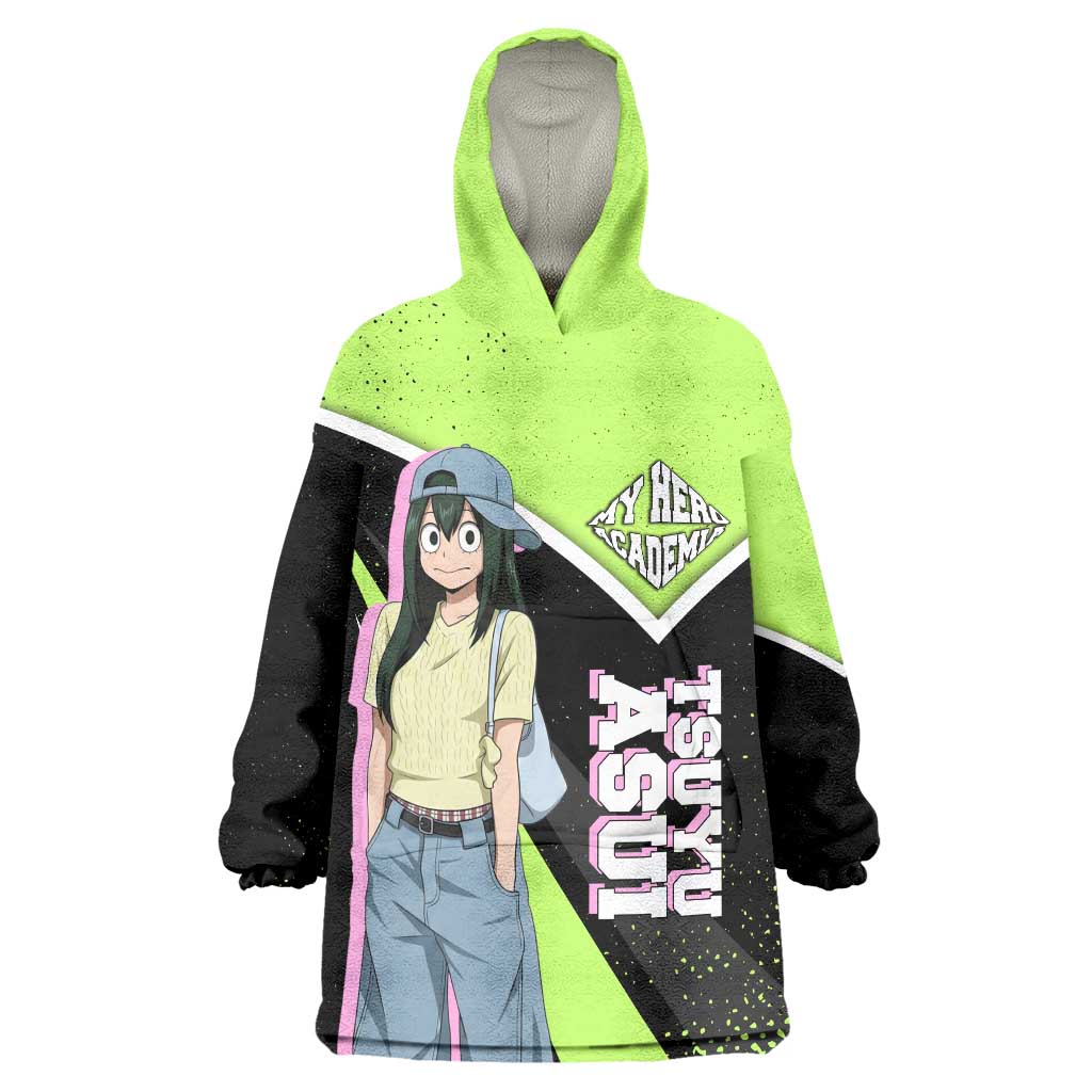 Tsuyu Asui My Hero Academia Wearable Blanket Hoodie Anime Grunge Splatter Graphic Style