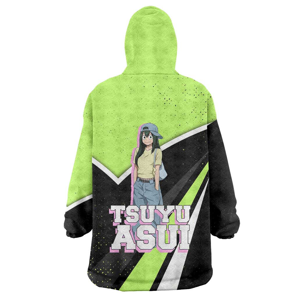 Tsuyu Asui My Hero Academia Wearable Blanket Hoodie Anime Grunge Splatter Graphic Style