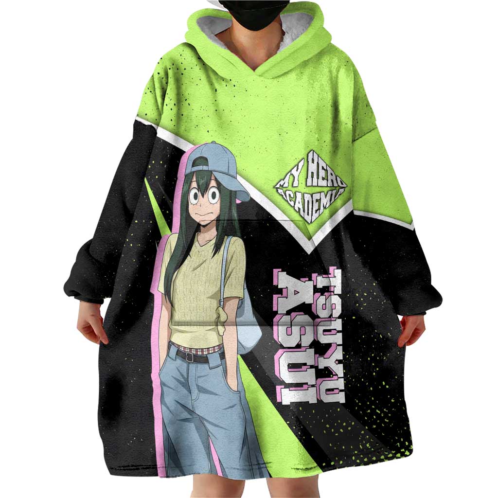 Tsuyu Asui My Hero Academia Wearable Blanket Hoodie Anime Grunge Splatter Graphic Style