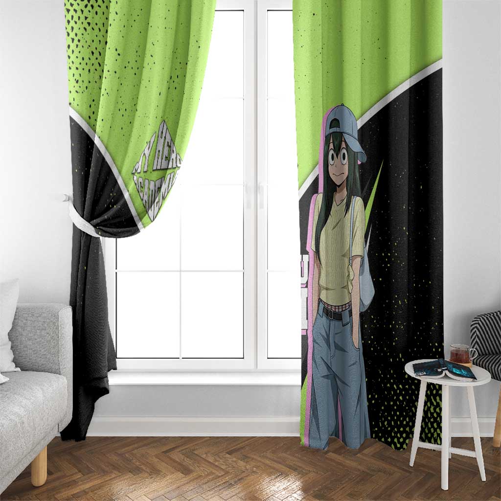 Tsuyu Asui My Hero Academia Window Curtain Anime Grunge Splatter Graphic Style