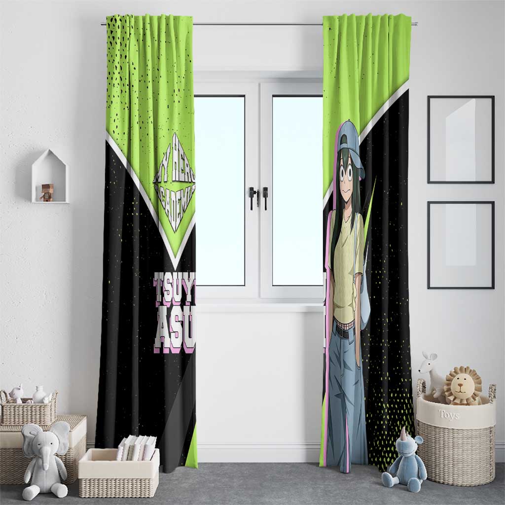 Tsuyu Asui My Hero Academia Window Curtain Anime Grunge Splatter Graphic Style