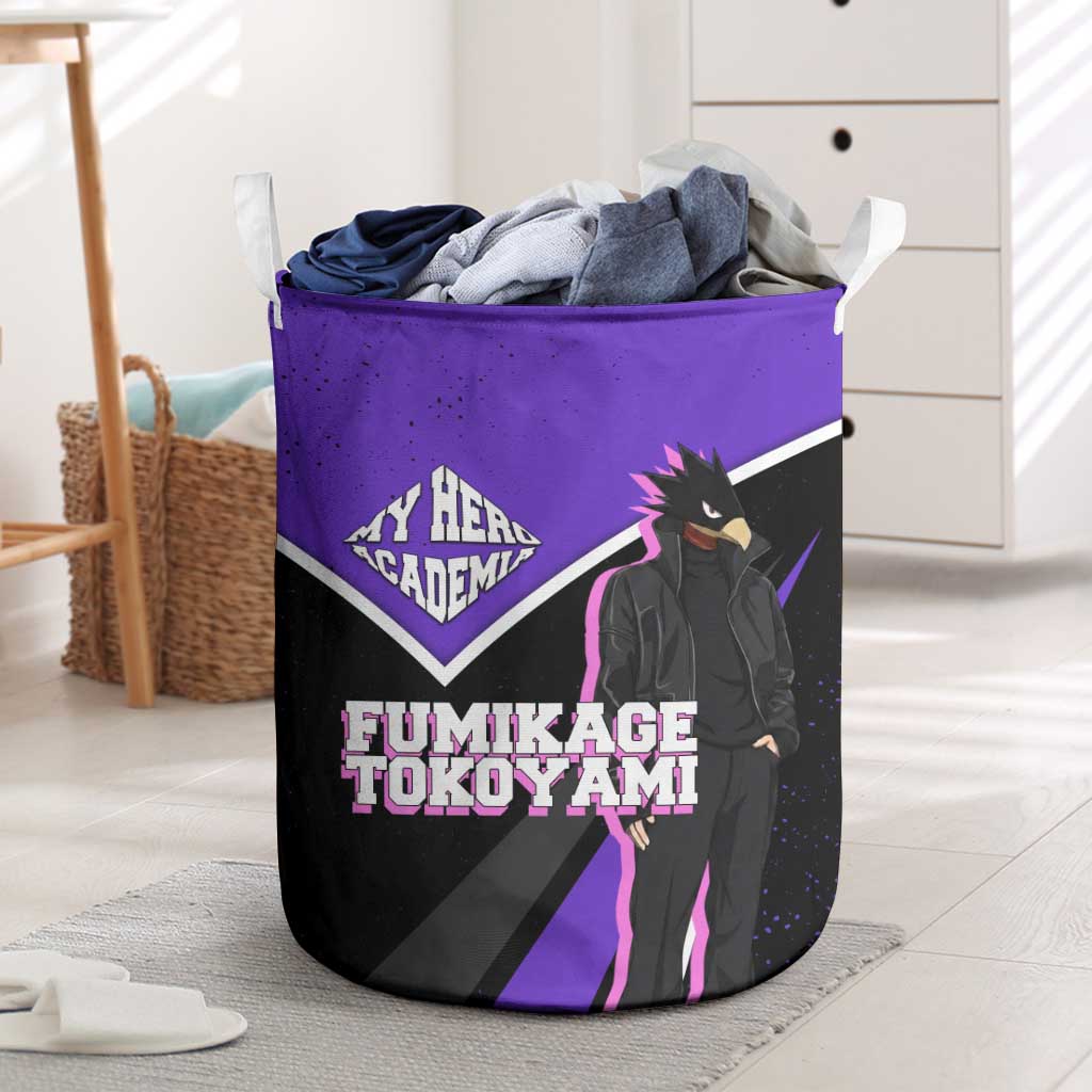 Fumikage Tokoyami My Hero Academia Laundry Basket Anime Grunge Splatter Graphic Style